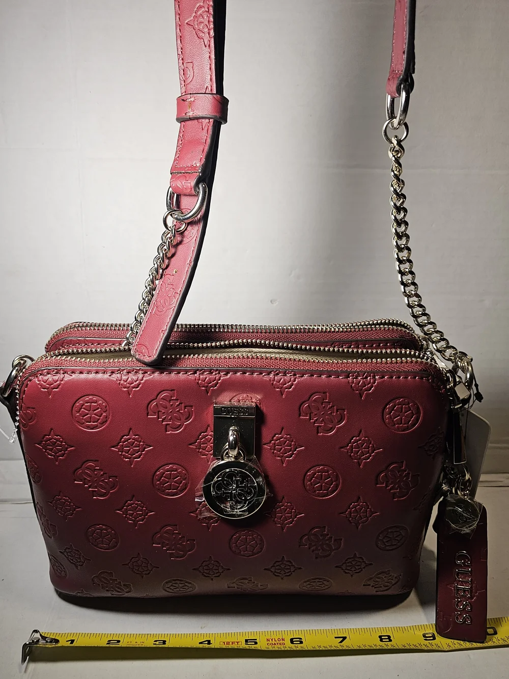 NEW NWOT RARE GUESS Ninnette Status Satchel Pine  Crossbody Handbag